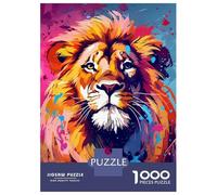 1000 Piece Jigsaw Puzzles for Adults Jigsaw Lion Pop Art Puzzles for Adults Toy Wall Decor Perfect Decoration Challenging Game Gifts 38x26cm/1000pcs