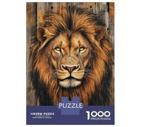 1000 Piece Jigsaw Puzzles for Adults Jigsaw Lion Portrait on Wood Bold Safari Animal Portrait Puzzles for Adults Relax Games Birthday Present Christmas Birthday Gifts 52x38cm/1000pcs