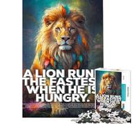 1000 Piece Jigsaw Puzzles for Adults Jigsaw Lion Runs The Fastest Jigsaw Puzzle Anti-Stress Toys Improve Memory Christmas Birthday Gifts (Size 38x52cm)