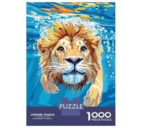 1000 Piece Jigsaw Puzzles for Adults Jigsaw Lion Swimming Underwater Illustration Jigsaws for Adults DIY Toys Birthday Present Challenging Game Gifts 70x50cm/1000pcs