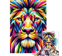 1000 Piece Jigsaw Puzzles for Adults Jigsaw Lion Wpap Pop Art Teenager Puzzles Family Games A Work of Art Fun at Home Activities, (Size 50x75cm)