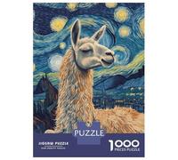 1000 Piece Jigsaw Puzzles for Adults Jigsaw Llama Starry Night Puzzles for Adults Relax Games Birthday Present Christmas Birthday Gifts 70x50cm/1000pcs