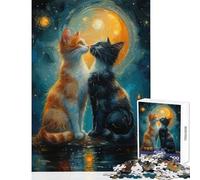 1000 Piece Jigsaw Puzzles for Adults Jigsaw Loving Cats Toy Wall Decor Birthday Gift Hands-on Game Enhance Love between Couples Size 50x75cm