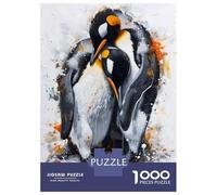 1000 Piece Jigsaw Puzzles for Adults Jigsaw Loving Watercolor Penguins Jigsaws for Adults Toy Wall Decor Staycation Kill Time Unique Birthday And Xmas Gifts 70x50cm/1000pcs