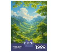 1000 Piece Jigsaw Puzzles for Adults Jigsaw Lush Green Mountain Valley Landscape Jigsaw Puzzle Toy Wall Decor But Fun And Humorous Fun at Home Activities, 38x26cm/1000pcs