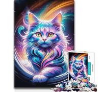 1000 Piece Jigsaw Puzzles for Adults Jigsaw Magic Cat in Galaxy Space Wall Decoration Birthday Gifts Suitable for Ages 14 And Up (size 38x52cm)