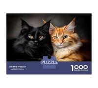 1000 Piece Jigsaw Puzzles for Adults Jigsaw Maine Coon Black And Orange Cats Jigsaws for Adults Toy Wall Decor Staycation Kill Time Unique Birthday And Xmas Gifts 52x38cm/1000pcs