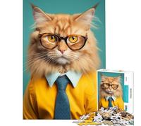 1000 Piece Jigsaw Puzzles for Adults Jigsaw Maine Coon Dressed Cat Hands-on Game Learning Educational Toys Birthday Gifts for The Whole Family (Size 75x50cm)