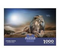 1000 Piece Jigsaw Puzzles for Adults Jigsaw Majestic Lion Resting on A Rock Puzzles for Adults Relax Games Birthday Present Christmas Birthday Gifts 52x38cm/1000pcs