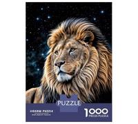 1000 Piece Jigsaw Puzzles for Adults Jigsaw Majestic Lion Under Stars Adult Jigsaw Fun Games Hand Speed Race Fun Activities at Home 52x38cm/1000pcs