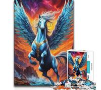 1000 Piece Jigsaw Puzzles for Adults Jigsaw Majestic Pegasus Rearing Upward Beautiful Design Game Birthday Present Gift For Birthdays 38x26cm(1000pcs)