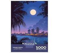 1000 Piece Jigsaw Puzzles for Adults Jigsaw Maputo Mozambique Cityscape at Night Puzzles for Adults Relax Games Birthday Present Christmas Birthday Gifts 70x50cm/1000pcs