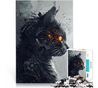 1000 Piece Jigsaw Puzzles for Adults Jigsaw Mechanical Cyborg Cat Made of cardboard for ages 14 and over Puzzle for Educational game for birthday and Christmas。size:26x38cm/10.24x14.96inch