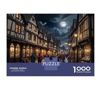 1000 Piece Jigsaw Puzzles for Adults Jigsaw Medieval Village Market Jigsaws for Adults Relaxing Games Analysis And Logic Fun at Home Activities, 70x50cm/1000pcs