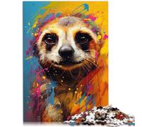1000 Piece Jigsaw Puzzles for Adults Jigsaw Meerkat colorful Game Toys 26x38cm with Matching Poster and Trivia Sheet for 14 year olds