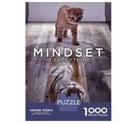 1000 Piece Jigsaw Puzzles for Adults Jigsaw Mindset Cat Tiger Reflect Jigsaw Puzzle Toy Wall Decor But Fun And Humorous Fun at Home Activities, 38x26cm/1000pcs
