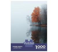 1000 Piece Jigsaw Puzzles for Adults Jigsaw Misty Autumn Lake Puzzles for Adults Brain Teaser Game Enhance Memory Fun Activities at Home 52x38cm/1000pcs