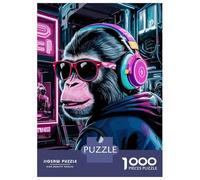 1000 Piece Jigsaw Puzzles for Adults Jigsaw Monkey Animals Neon Puzzles for Adults Relax Games Birthday Present Christmas Birthday Gifts 70x50cm/1000pcs