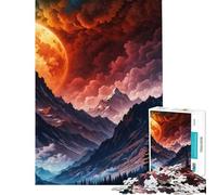 1000 Piece Jigsaw Puzzles for Adults Jigsaw Moonlight in The Mountains Hands-on Game Learning Educational Toys Birthday Gifts for The Whole Family (Size 38x26cm)