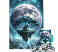 1000 Piece Jigsaw Puzzles for Adults Jigsaw Moonlit Mystique Island for Educational Game Challenge Toy Practical Game Stress Reliever Funny Gifts (Size 38x26cm)