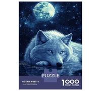 1000 Piece Jigsaw Puzzles for Adults Jigsaw Moonlit Wolf's Gaze -9 Adult Jigsaw Puzzle Hands-on Game Perfect Decoration Challenging Game Gifts 52x38cm/1000pcs