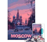 1000 Piece Jigsaw Puzzles for Adults Jigsaw Moscow Cityscape Help The Brain Exercise Precision Cutting Impossible Game Suitable for Ages 14 And Up (50x75cm)