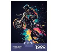 1000 Piece Jigsaw Puzzles for Adults Jigsaw Motocross Rider in Action Adult Jigsaw Puzzle Hands-on Game Perfect Decoration Challenging Game Gifts 52x38cm/1000pcs