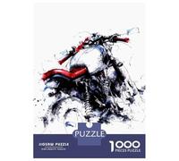 1000 Piece Jigsaw Puzzles for Adults Jigsaw Motorcycle Watercolor Illustration Puzzles for Adults Relax Games Birthday Present Christmas Birthday Gifts 52x38cm/1000pcs