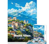 1000 Piece Jigsaw Puzzles for Adults Jigsaw Mount Athos Greece Hands-on Game Enhance Memory Home Decoration Toys Gifts for Friends And Family (38x26cm)