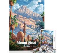 1000 Piece Jigsaw Puzzles for Adults Jigsaw Mount Sinai Egypt Poster Brain Teaser Game Wall Decoration Educational Toy Gifts for Friends And Family (50X75cm)