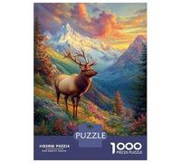 1000 Piece Jigsaw Puzzles for Adults Jigsaw Mountain Majesty Elk's Grace Puzzle for Adults Anti-Stress Toys For Family Fun Fun Activities at Home 70x50cm/1000pcs
