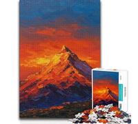 1000 Piece Jigsaw Puzzles for Adults Jigsaw Mountain Peak at Sunset Oil Painting Beautiful Design Game Birthday Present Gift For Birthdays 50x75cm(1000pcs)