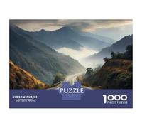 1000 Piece Jigsaw Puzzles for Adults Jigsaw Mountain Road with Foggy Atmosphere Jigsaw for Adults Family Games Birthday Present Unique Birthday And Xmas Gifts 70x50cm/1000pcs