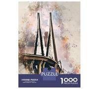 1000 Piece Jigsaw Puzzles for Adults Jigsaw Mumbai India Watercolor Puzzles for Adults Brain Teaser Game Enhance Memory Fun Activities at Home 52x38cm/1000pcs
