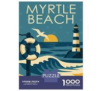 1000 Piece Jigsaw Puzzles for Adults Jigsaw Myrtle Beach Travel Adult Puzzles Toy Wall Decor Presents for Women Christmas Birthday Gifts 38x26cm/1000pcs
