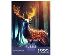 1000 Piece Jigsaw Puzzles for Adults Jigsaw Mystical Deer in Forest Adult Jigsaw Puzzle Toy Wall Decor A Work of Art Fun Activities at Home 52x38cm/1000pcs