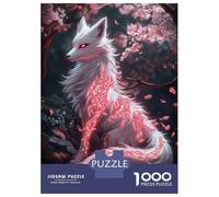 1000 Piece Jigsaw Puzzles for Adults Jigsaw Mystical White Fox with Red Markings Puzzles for Adults Toy Wall Decor Perfect Decoration Challenging Game Gifts 52x38cm/1000pcs