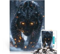 1000 Piece Jigsaw Puzzles for Adults Jigsaw Mythical Black Leopard Mustermontage Einzigartige Wohndekoration und Geschenke52x38cm
