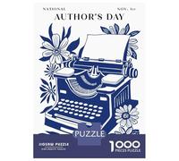1000 Piece Jigsaw Puzzles for Adults Jigsaw National Authors Day Typewriter Illustration Puzzle for Adults Anti-Stress Toys For Family Fun Fun Activities at Home 38x26cm/1000pcs