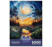 1000 Piece Jigsaw Puzzles for Adults Jigsaw Nature Bridge Sunset Puzzles for Adults Anti-Stress Toys But Fun And Humorous Challenging Game Gifts 52x38cm/1000pcs