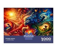 1000 Piece Jigsaw Puzzles for Adults Jigsaw Nature's Harmony A Whimsical Artwork Jigsaw for Adults Relax Games Improve Memory Challenging Game Gifts 38x26cm/1000pcs