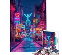 1000 Piece Jigsaw Puzzles for Adults Jigsaw Neon Angel Alley, Mexico Puzzles for Adults Brain Teaser Game Pattern Assembly Challenging Game Gifts (Size 50x75cm)
