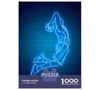 1000 Piece Jigsaw Puzzles for Adults Jigsaw Neon Basketball Jump Puzzles for Adults Brain Teaser Game Enhance Memory Fun Activities at Home 52x38cm/1000pcs