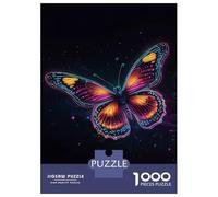 1000 Piece Jigsaw Puzzles for Adults Jigsaw Neon Butterfly in Space Puzzles for Adults Toy Wall Decor Perfect Decoration Challenging Game Gifts 70x50cm/1000pcs