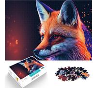 1000 Piece Jigsaw Puzzles for Adults Jigsaw neon fox Made of cardboard for ages 14 and over Antistress Vacation at home Killing time Family Fun Gift。size:38x52cm/14.96x20.47inch