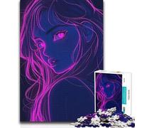 1000 Piece Jigsaw Puzzles for Adults Jigsaw Neon Gaze Brainteaser Family Games Wall Decoration Gifts Ideas (50x75cm)