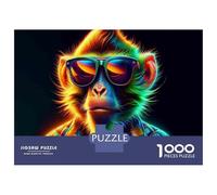 1000 Piece Jigsaw Puzzles for Adults Jigsaw Neon Monkey Art Print Jigsaw for Adults Family Games Birthday Present Unique Birthday And Xmas Gifts 38x26cm/1000pcs