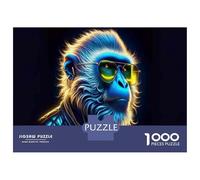 1000 Piece Jigsaw Puzzles for Adults Jigsaw Neon Monkey Art Print Puzzles for Adults Anti-Stress Toys Presents for Women Fun Activities at Home 52x38cm/1000pcs