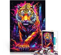 1000 Piece Jigsaw Puzzles for Adults Jigsaw Neon Tiger Comeback Präzisionsschnitt Die Liebe zwischen Paaren stärken38x26cm