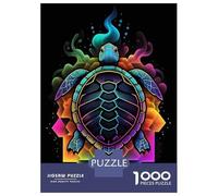 1000 Piece Jigsaw Puzzles for Adults Jigsaw Neon Turtle Jigsaw Puzzle Toy Wall Decor But Fun And Humorous Fun at Home Activities, 38x26cm/1000pcs